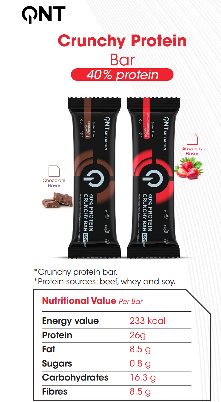 QNT 40% Protein Crunchy Bar 65g