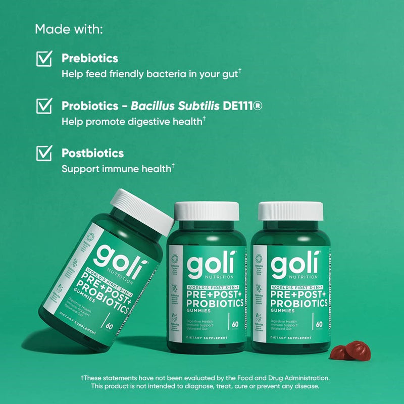 Goli Nutrition - Pre+Post+Probiotics Gummies 60 count