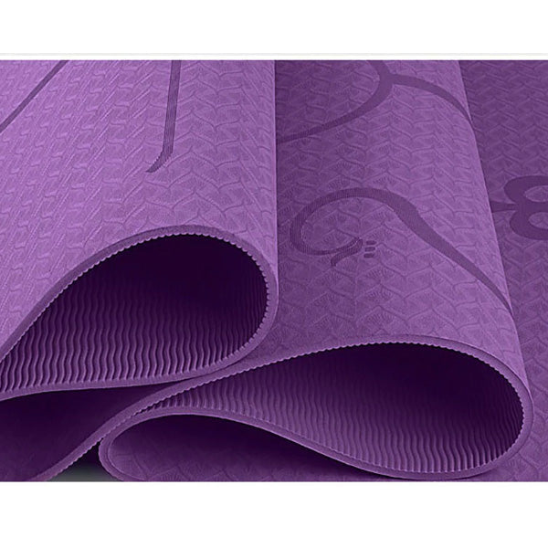 Non-Slip Yoga Mats with Position Lines